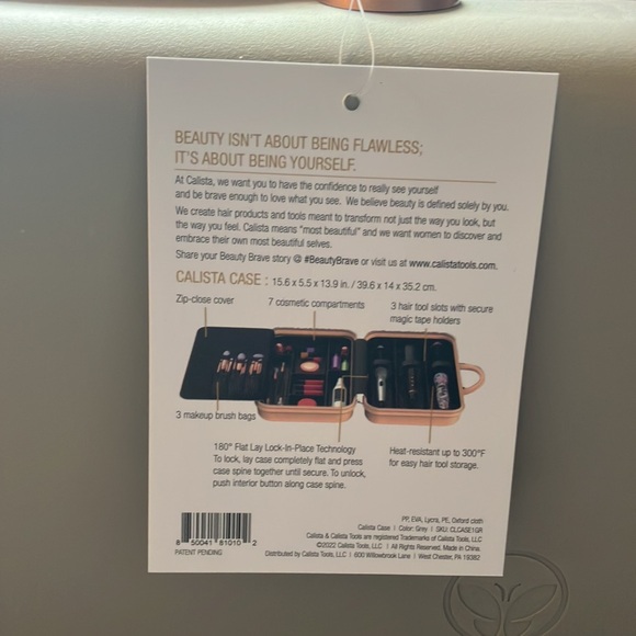 Great Holiday gift! Calista hair tools/ make-up storage case Gray NWT - Picture 3 of 8